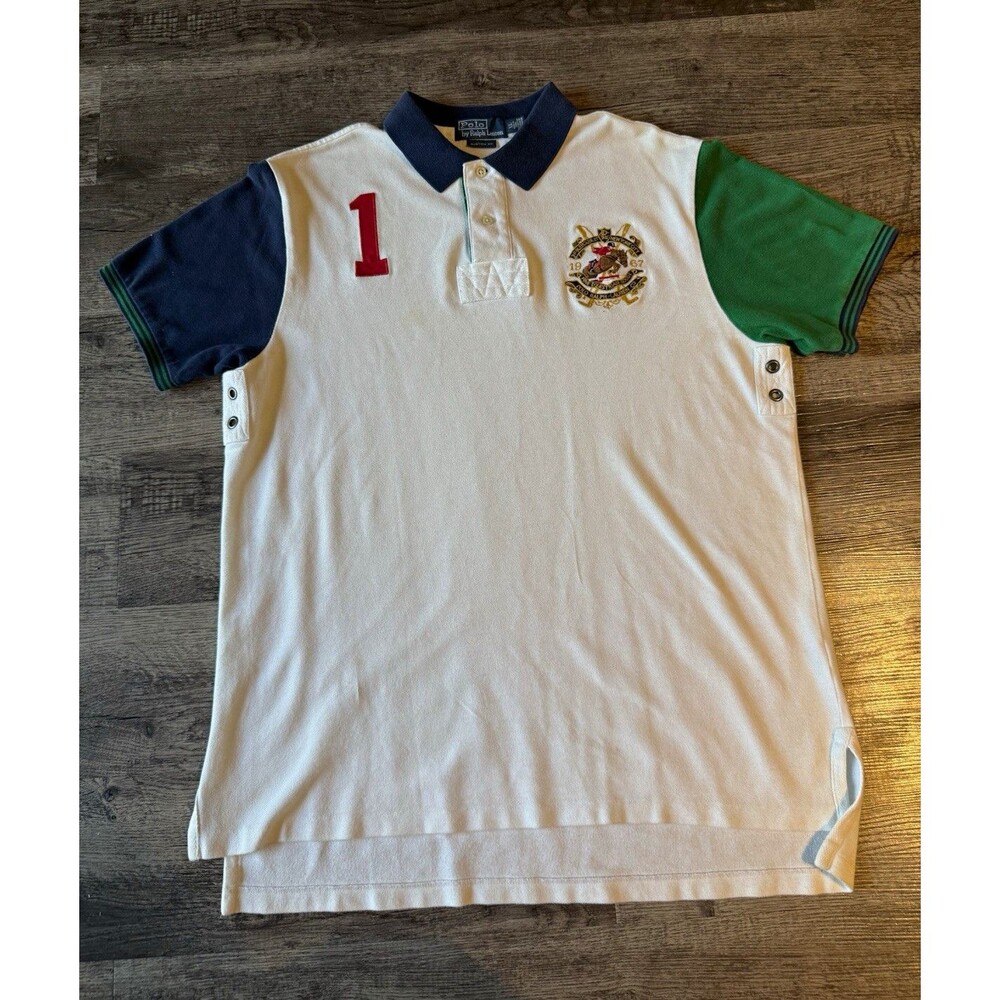 Polo Ralph Lauren Shirt Mens XL Custom Fit Colorblock Bleecker St Crest Big 1